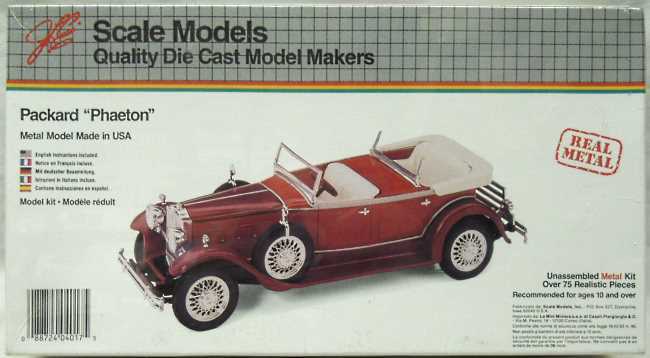 Scale Models 1/22 1930 Packard Sport Phaeton - (ex Hubley), 4017 plastic model kit